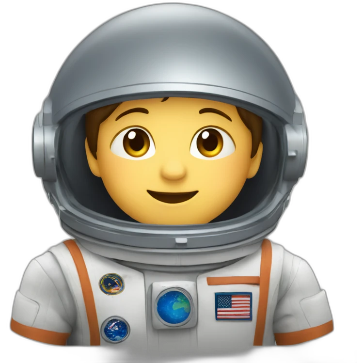 niño viajando sobre una nave espacial emoji