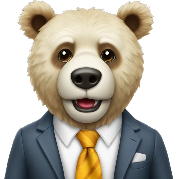 un oso agarrando corbata elegante  emoji