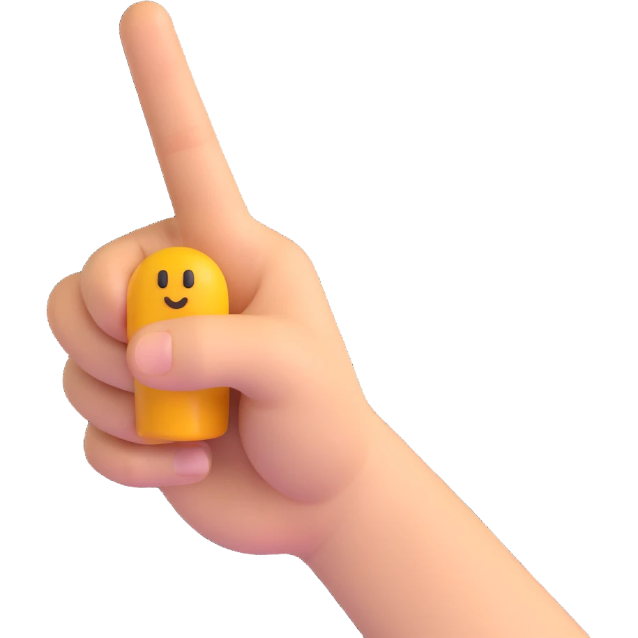 pointing hand, 3d emoji style, no text emoji