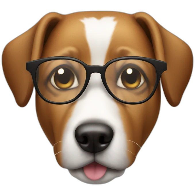 Dog with glasses emoji