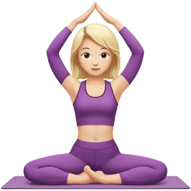 blonde girl doing yoga emoji