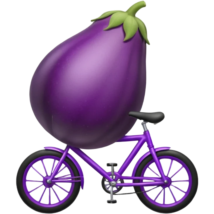 Eggplant riding a bike emoji