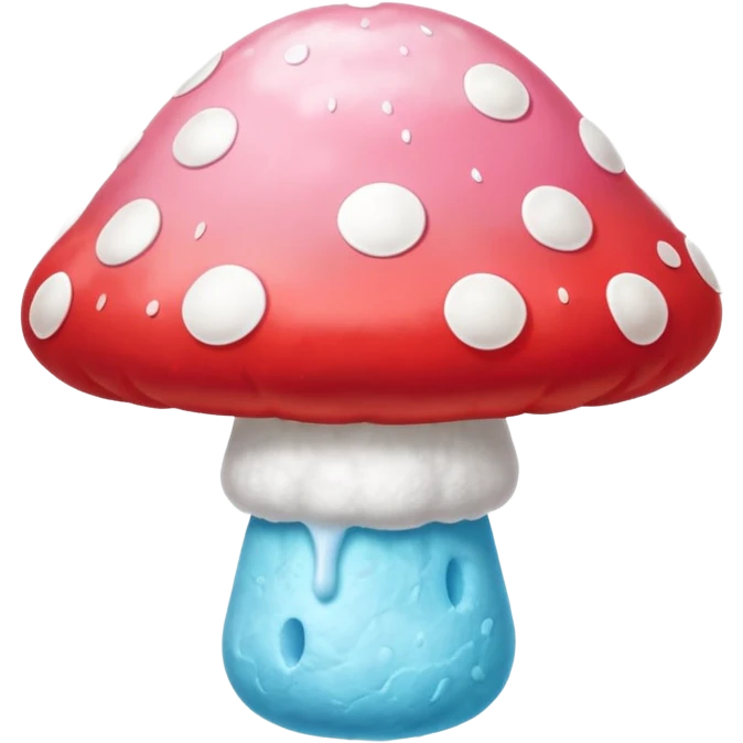 mushroom fly agaric with cotton candy multicolored emoji