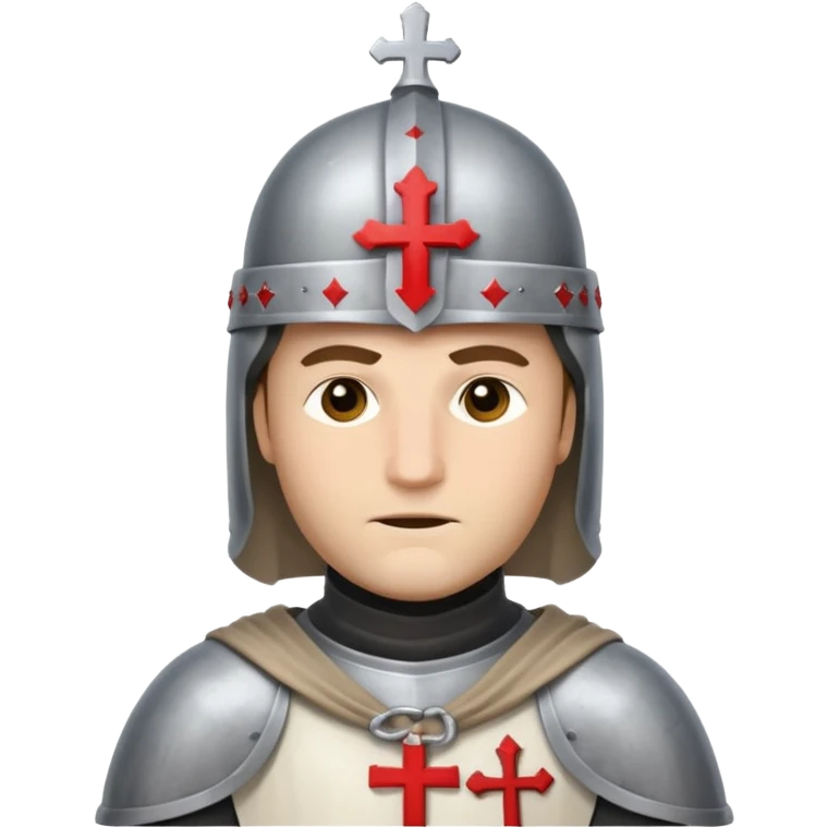 knight templar close-up face, helmet with cross emoji