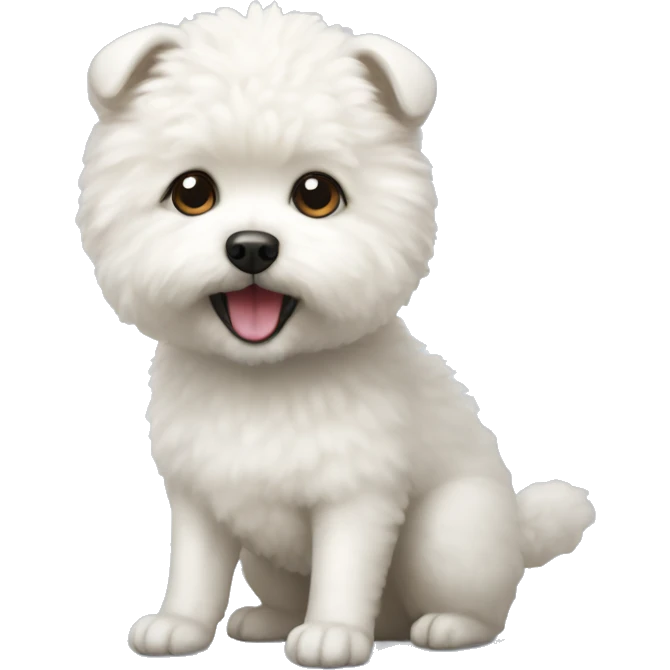 White Bichon that looks like a quokka emoji