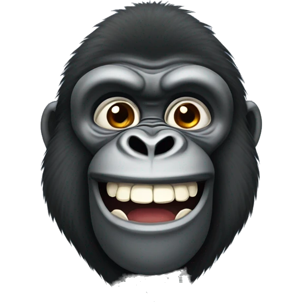 gorilla smiling mischievously  emoji