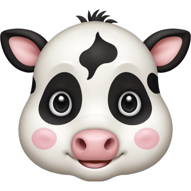 cute simple kawaii cow face, very simple dot eyes, big pupils emoji
