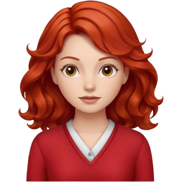 lady in red clothes, wavy hair  emoji