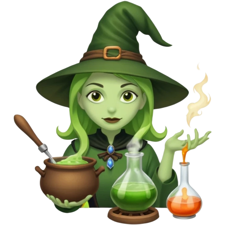 green witch cooking potion emoji