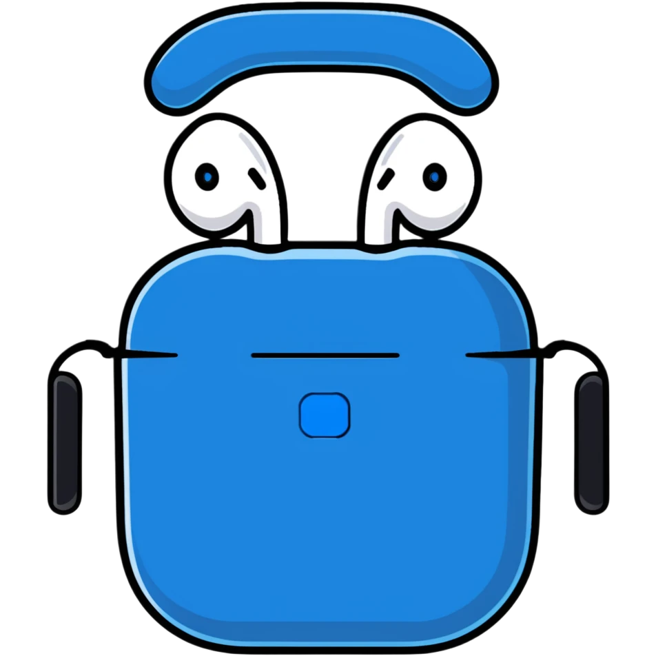 blue airpods max headphones emoji