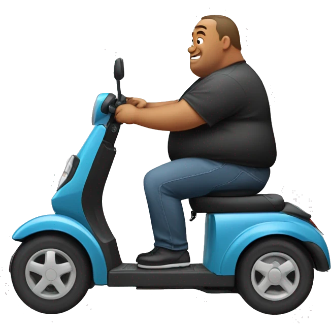 Fat man on mobility scooter emoji