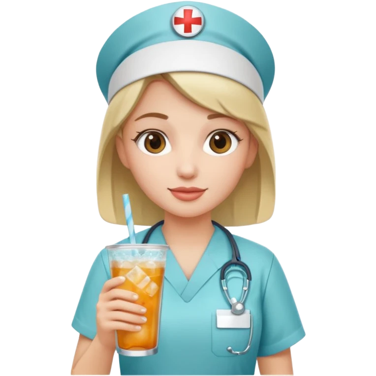 nurse holding icey drink emoji
