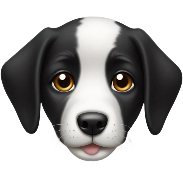 black and white puppy with white nose emoji