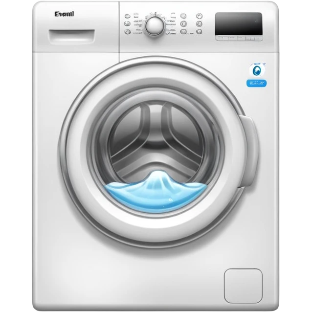 create an icon for white washing machine with big water drop in front emoji