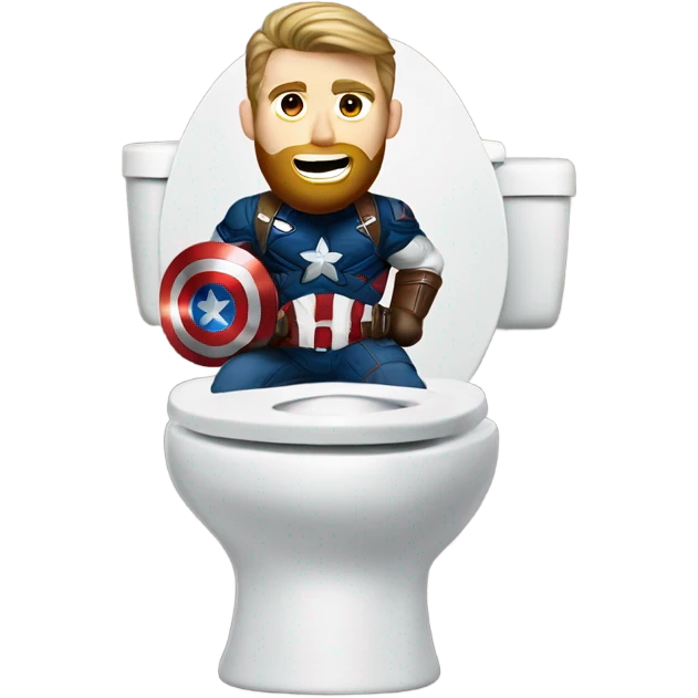 Captain America in a toilet emoji