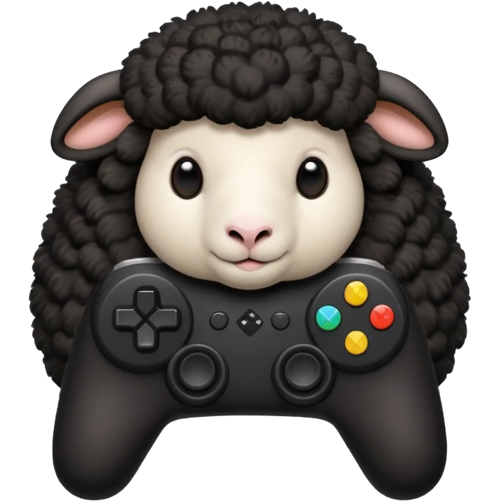black sheep holding a controller emoji