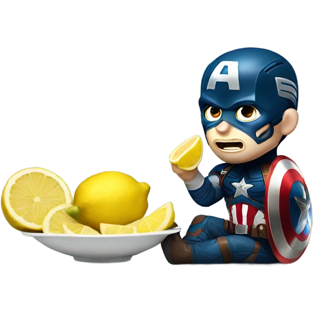 captain america eating a lemon emoji
