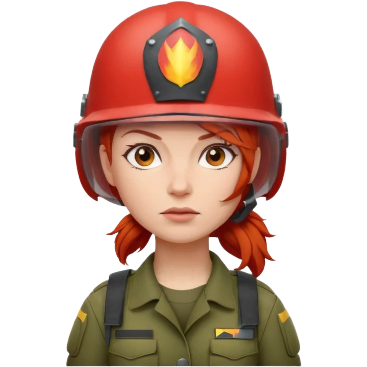 women Soldier red hair just emoji