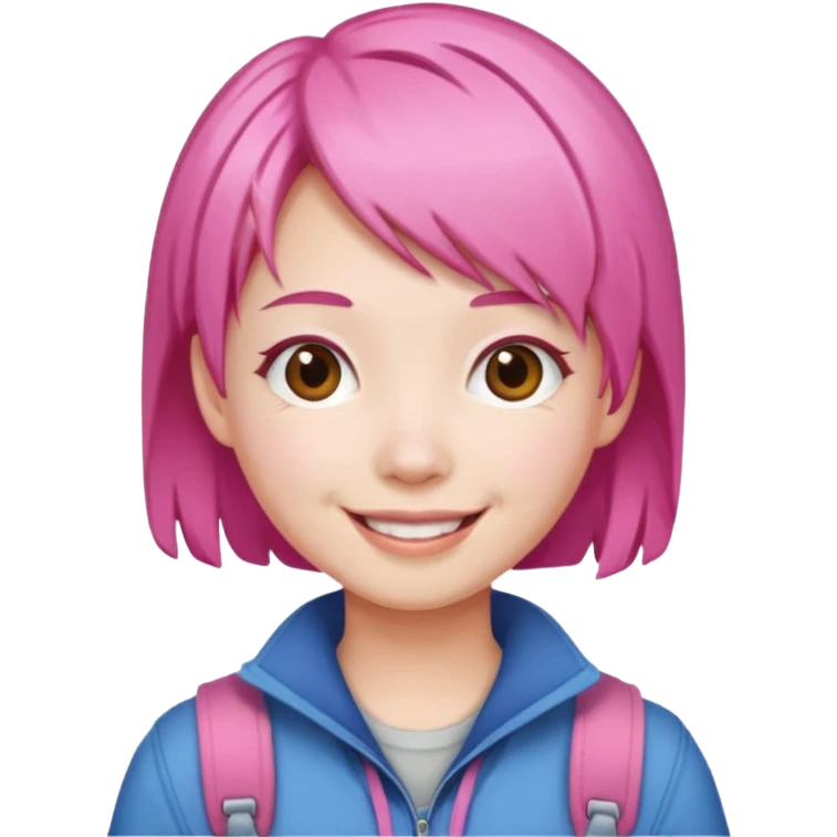chinese pink haired toutist emoji