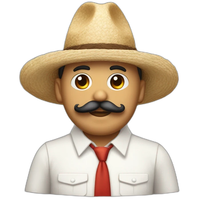 papi chifle con cuerpo y un bigote con sombrero de paja emoji