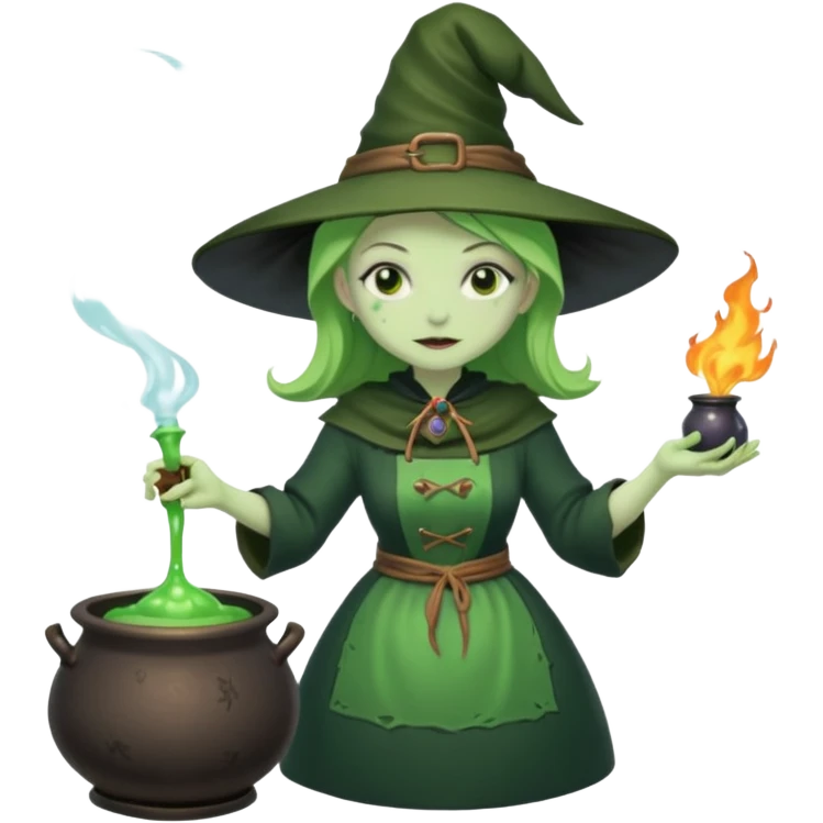 green witch cooking potion emoji