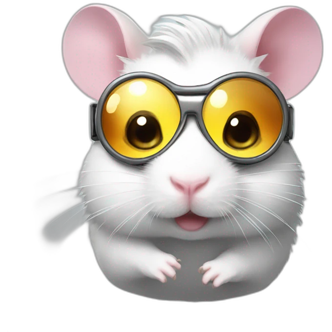 Hamster wearing goggles with a unicorn horn emoji