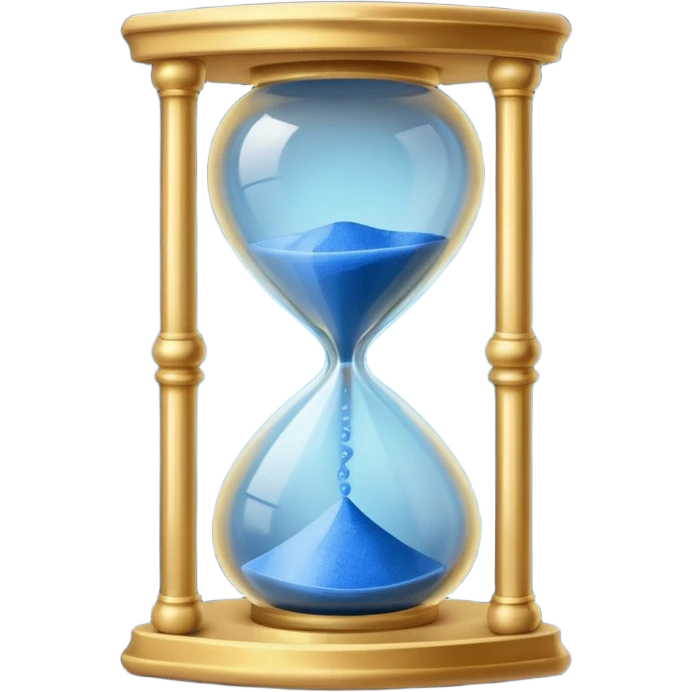 Hourglass of Time — gold frame + blue sand glow emoji