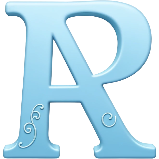 Light-blue romantic alphabet letter emoji