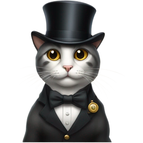 Cat with a top hat and monocle emoji