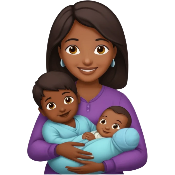 indian mum with infant emoji