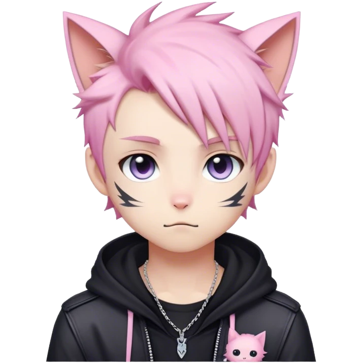 Cute Edgy Attractive Gorgeous Kawaii Pastel Anime Punk Catboy  emoji