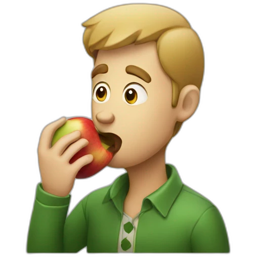 A man eating apple emoji