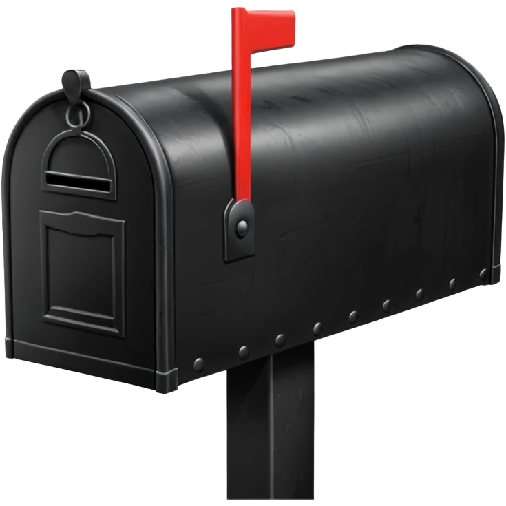 black mailbox with №90210 on black post emoji