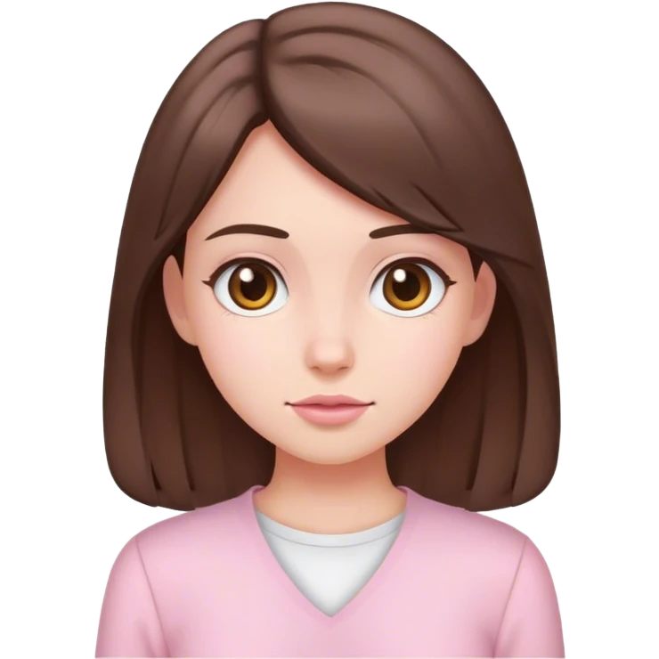 brunette hair down girl light pink clothes emoji