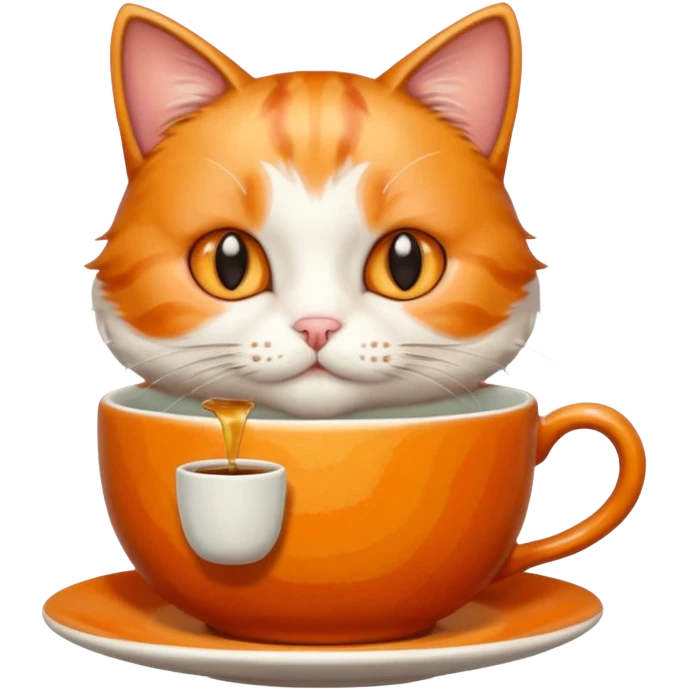 cat with tea with tea emoji