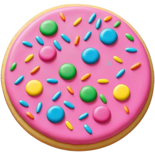 pink sugar cookie with sprinkles  emoji