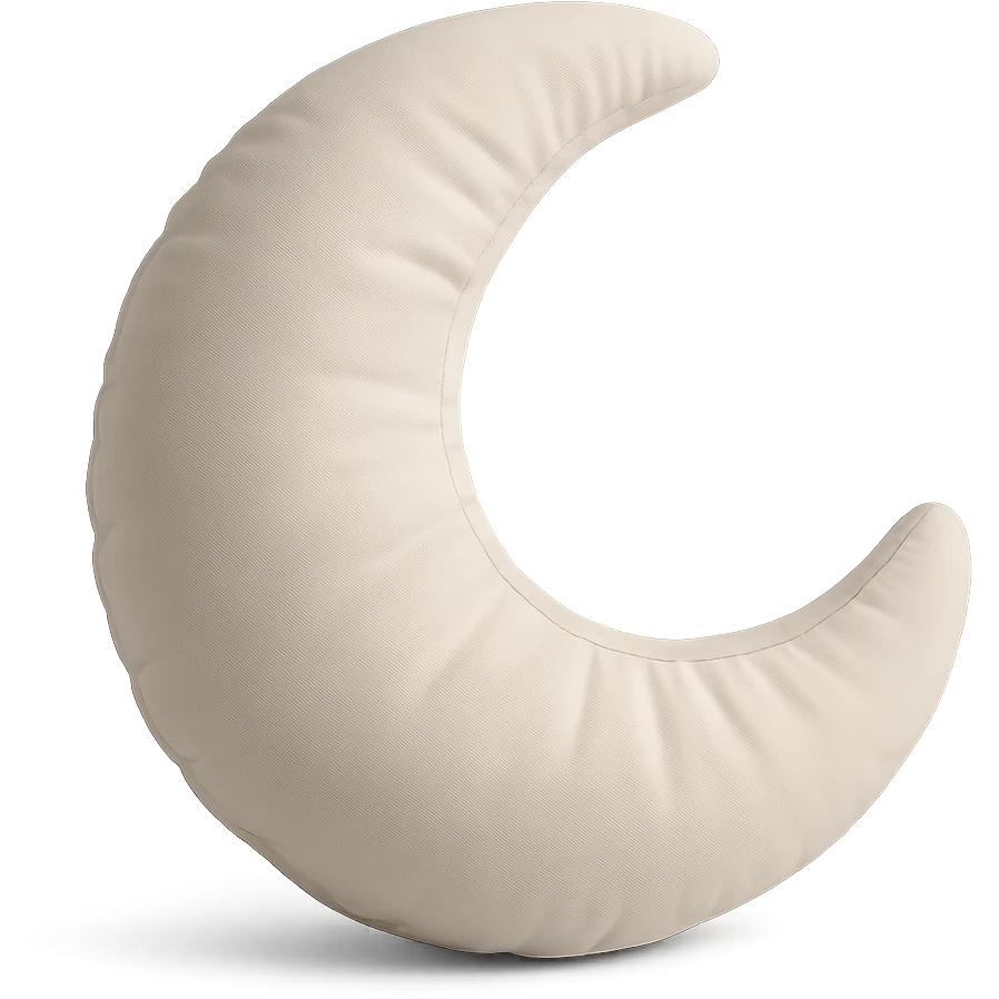 crescent moon with a soft and plush look, cushion style emoji