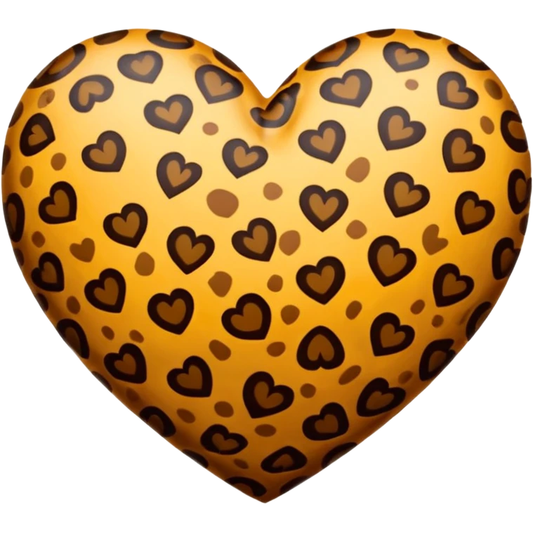leopard print heart emoji