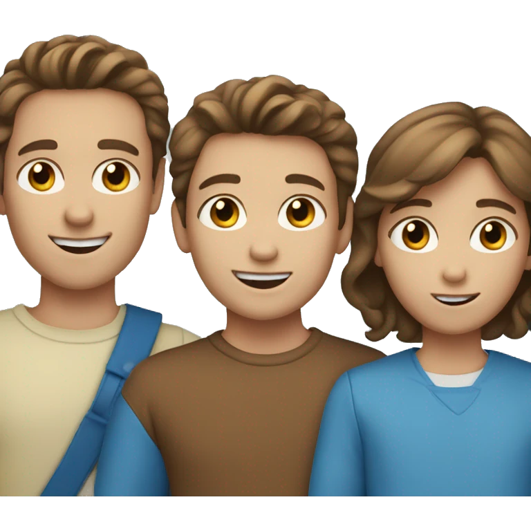 family of 4 brown hair two boys With blue eyes emoji
