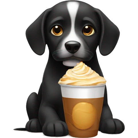 Perro de negro y cafe con cara tierna emoji