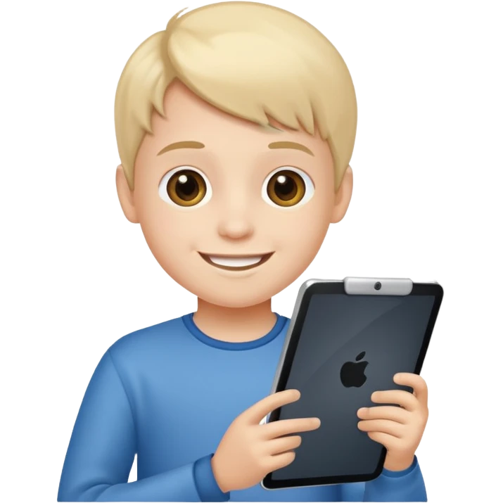 kid hold a tablet emoji