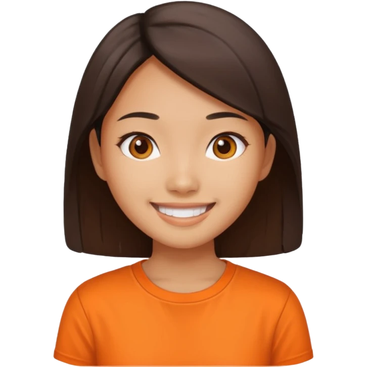 asian girl with orange shirt emoji