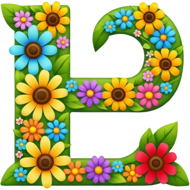 L made out of flowers  emoji