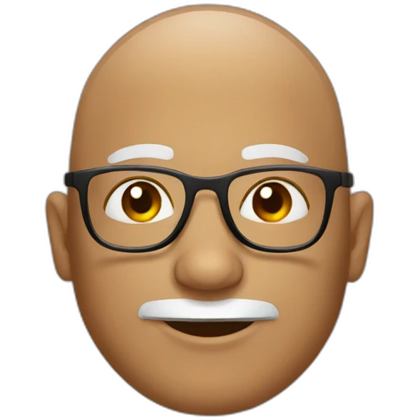 Man going bald with square glasses  emoji