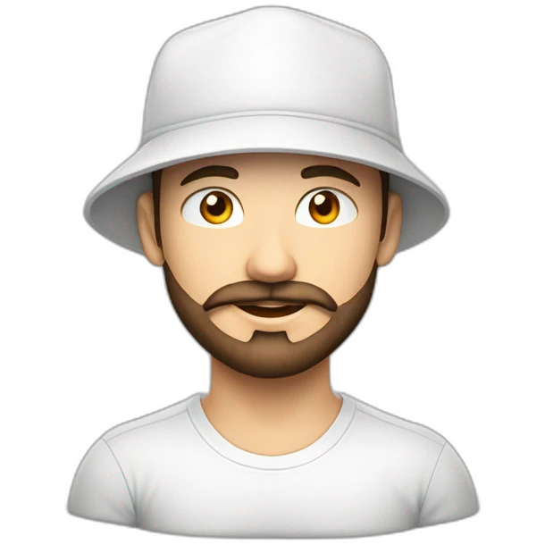 Joven piel blanca gorra levemente gordo con poca barba audífonos de cintillo lente emoji