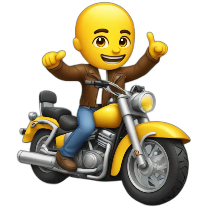 Guy on a motorcycle holding up okay sign emoji