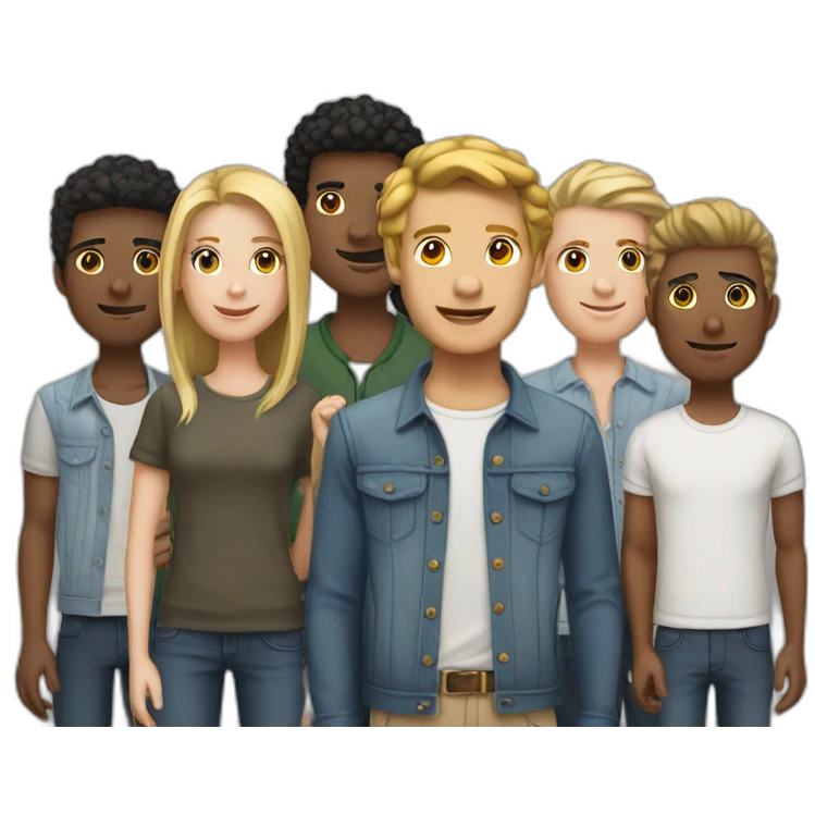 6 white friends emoji