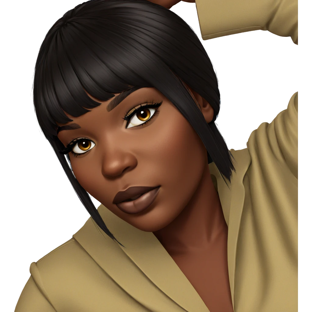 portrait of dark-skinned beauty emoji