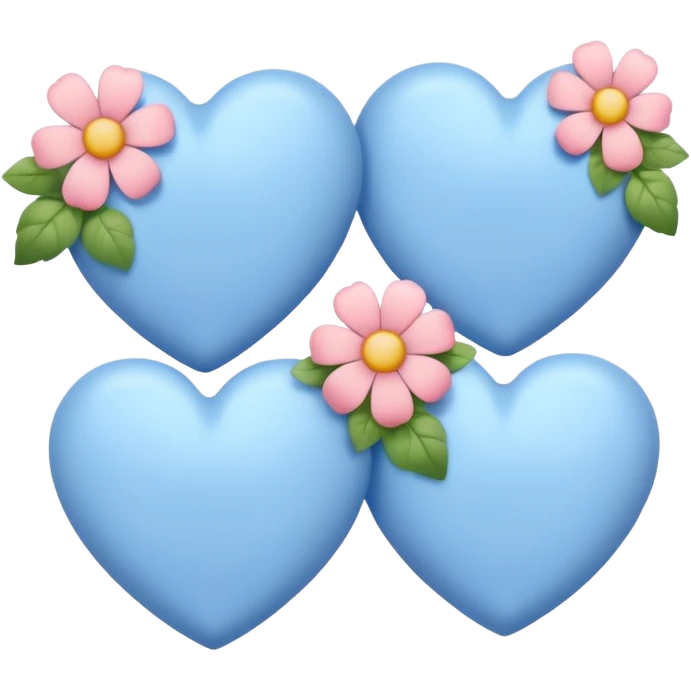 blue hearts with flower emoji