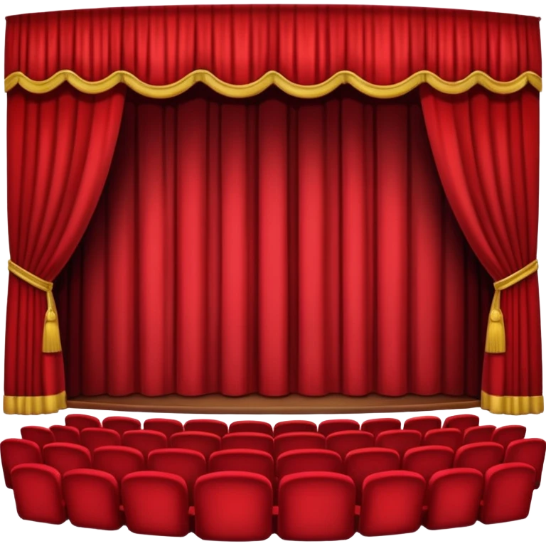 An emoji of a empty theatre stage with red curtains simple emoji